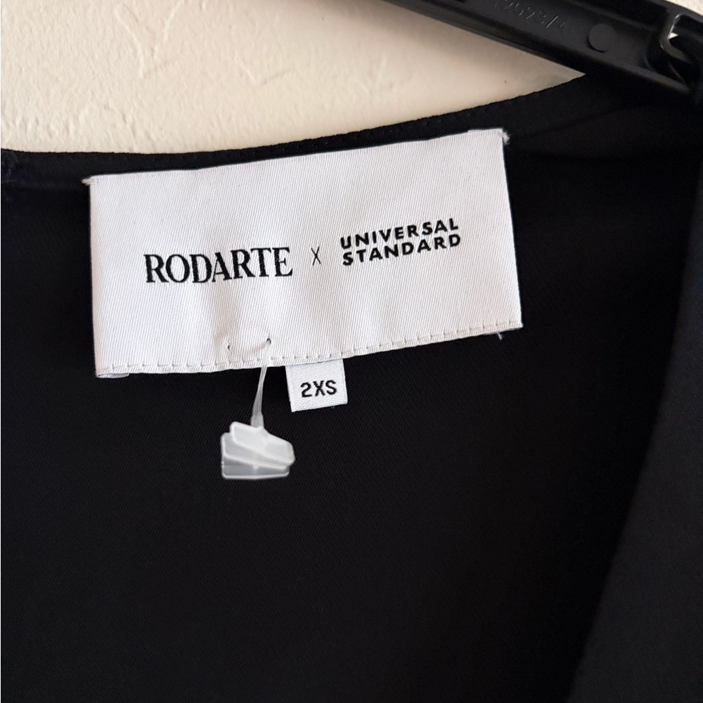 Rodarte Black Ruched Asymmetric Ruffle Dress 2XS - Picture 8 of 14